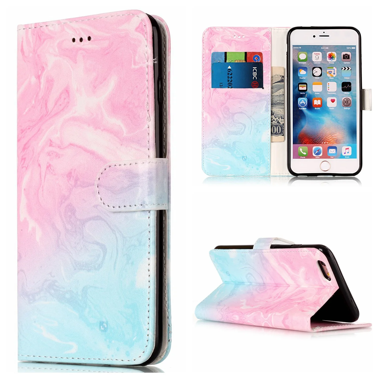 Чехол для телефона YESPURE Marble чехол Iphone 7 из искусственной кожи с откидной крышкой