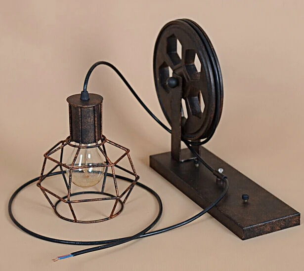 Железная круглая настенная лампа в стиле лофт американские загородные