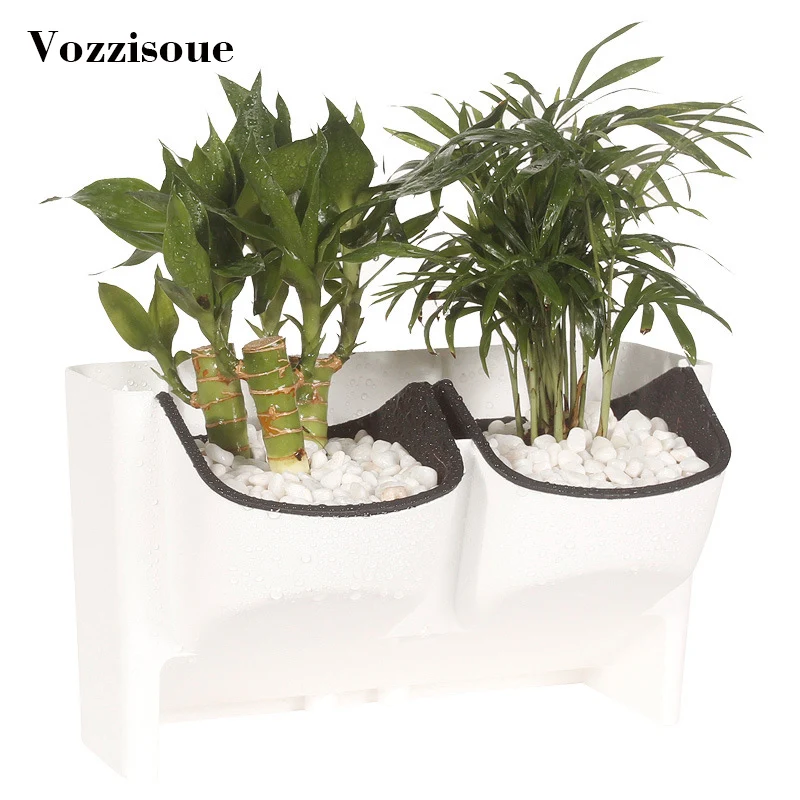 VOZZISOUE оптовая цена популярный двухслойный 3D горшок для цветов на стену балкона