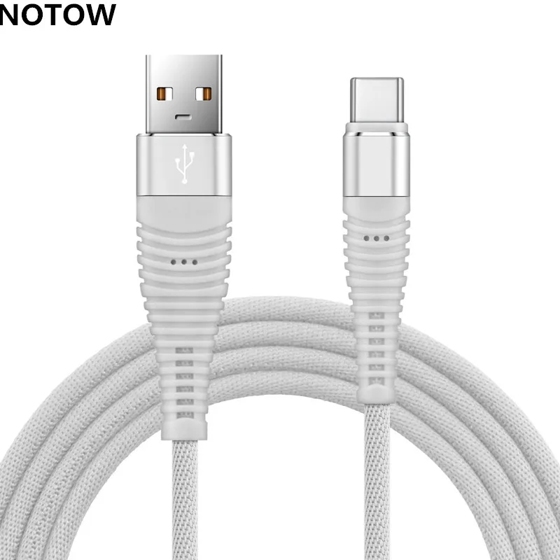NOTOW 1 м/2 м/3 м Плетеный тканевый 2A usb type-C кабель для синхронизации зарядного устройства для samsung Galaxy S9/S8/S8Plus/S9Plus/Note8 для Oneplus 5