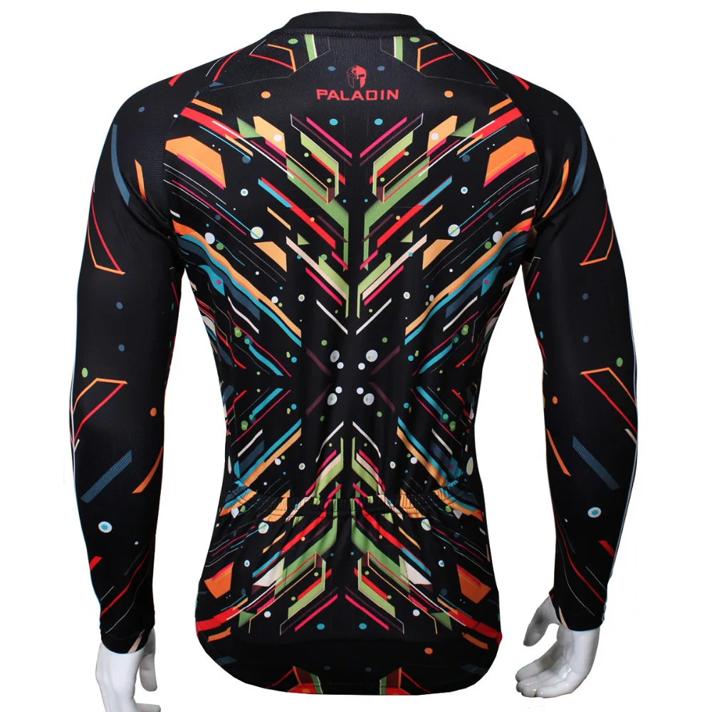 Футболка мужская с длинным рукавом мозаичная симметричная дышащая одежда из