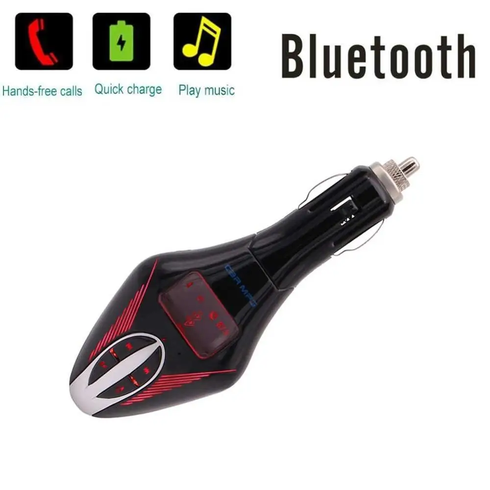 Bluetooth fm передатчик беспроводной автомобильный адаптер Красный светодиодный
