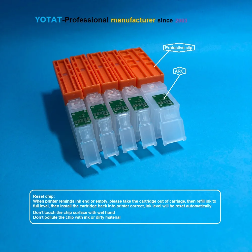 Чернила YOTAT 5*100 мл + многоразовые картриджи PGI570 PGI-570 CLI-571 для Canon PIXMA MG5750 MG5751 MG5752 MG5753