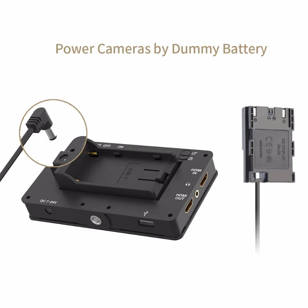 PortKeys LH5T " 4 K HDMI Поддержка сигнала сенсорный экран Управление камерой накамерный полевой монитор с 3D LUT, черный