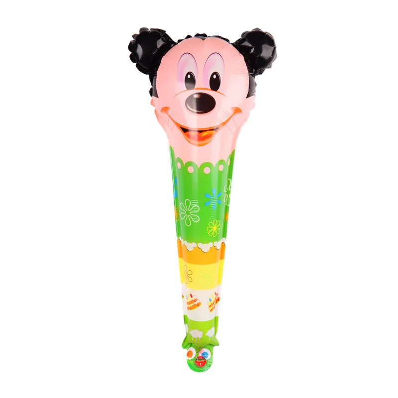 QGQYGAVJ Медведь Свинья Овцы Кролик Минни Микки Hand Stick мультфильм фольгированные