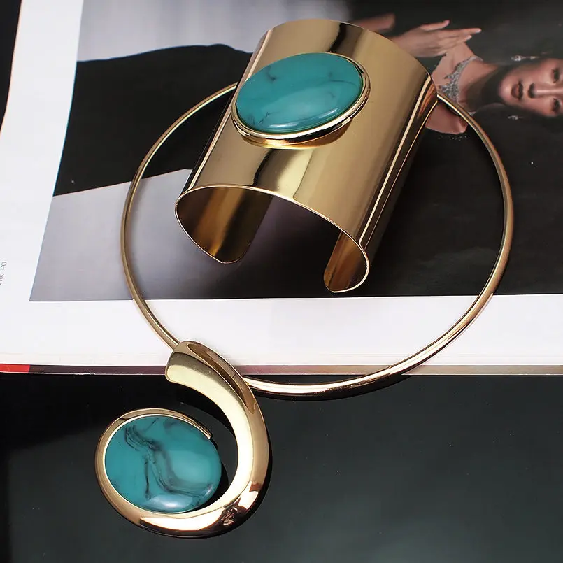 Alloy Torques Opened Cuff Bracelet Bangles Necklace Sets Statement Resin Necklaces For Women Wedding Party Jewelry Sets UKMOC
Alloy Torques Opened Cuff Bracelet Bangles Necklace Sets Statement Resin Necklaces For Women Wedding Party Jewelry Sets UKMOC
