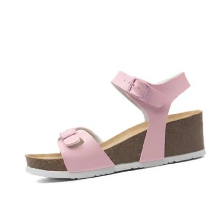 Женские пробковые сандалии FeiYiTu пляжные шлепанцы на танкетке с цветочным принтом