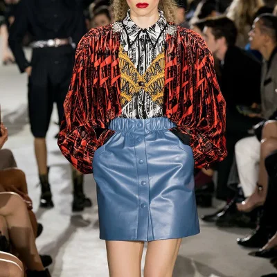 

2019 New Fashion Genuine Sheep Leather Skirt E47