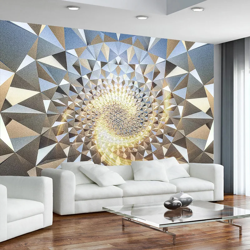 Настенные 3D обои на заказ стены с абстрактным геометрическим рисунком