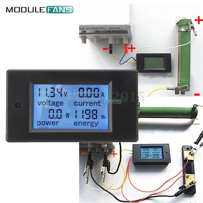20A DC 100V LCD цифровой вольт напряжение ватт ток измеритель мощности Амперметр