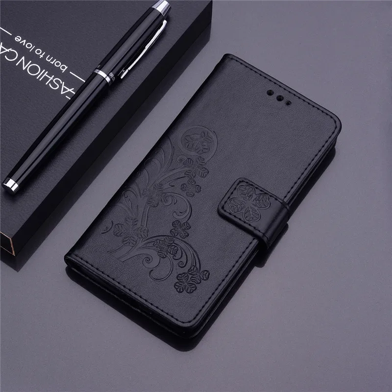 Black 3D кожаный флип чехол для samsung Galaxy A10 A40 A50 A20 A20E A30 J2 Core J3 J7 J5 J1 A3 A5 A6 J6 J4 Plus A7 крышка - Цвет: Black