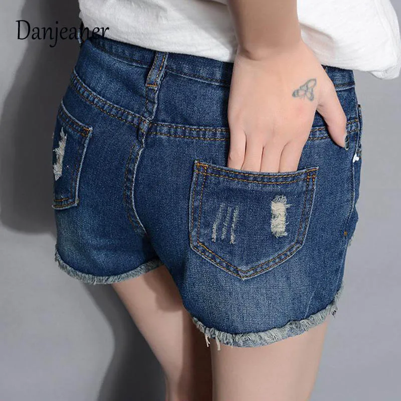 Danjeaner 2018 Новые популярные женские джинсы с высокой талией ретро джинсовые шорты