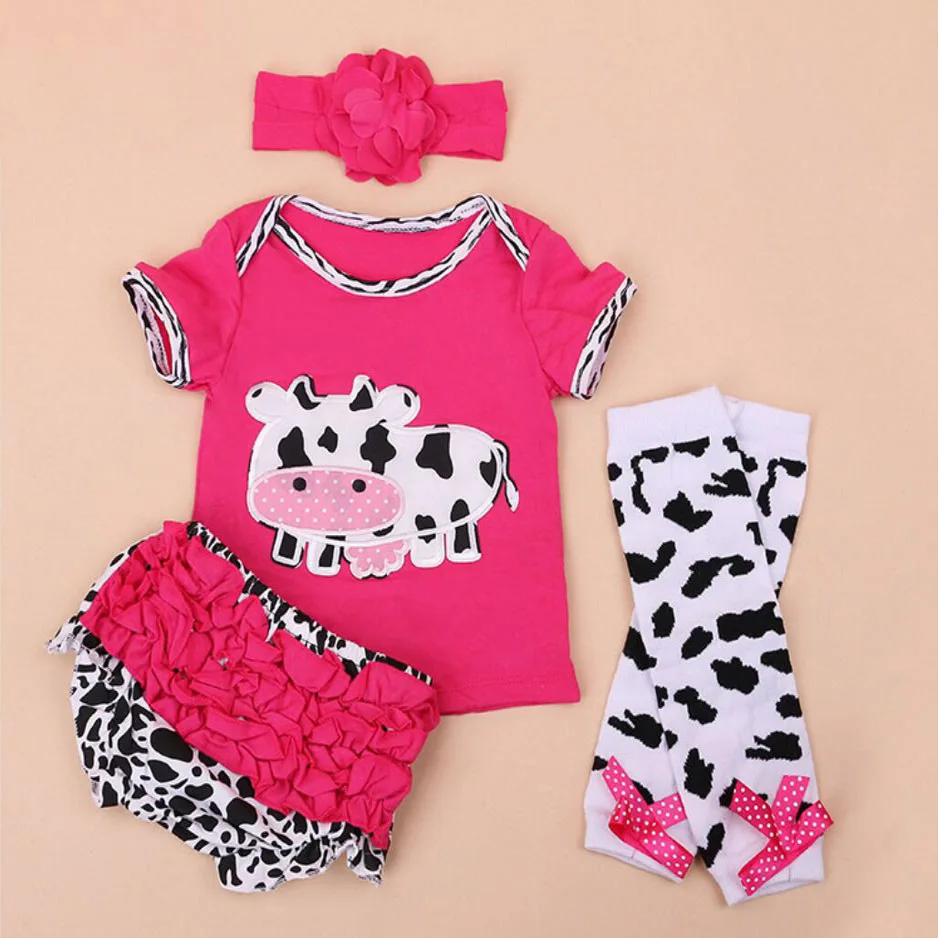 Комплект одежды из 4 предметов с изображением коровьего молока Одежда для