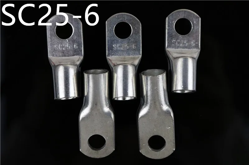 

SC25-6 4 GAUGE 4 AWG X 1/4 in TINNED COPPER LUG BATTERY CABLE CONNECTOR TERMINAL