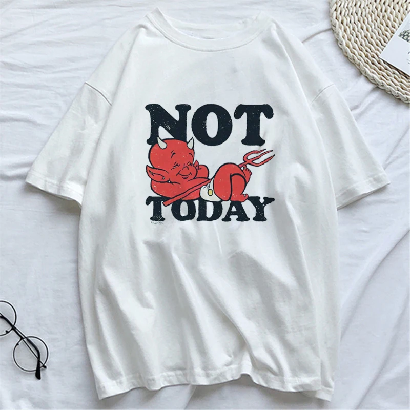 Not Today Art футболка Женская Хлопок 2019 Харадзюку Эстетическая Футболка женская