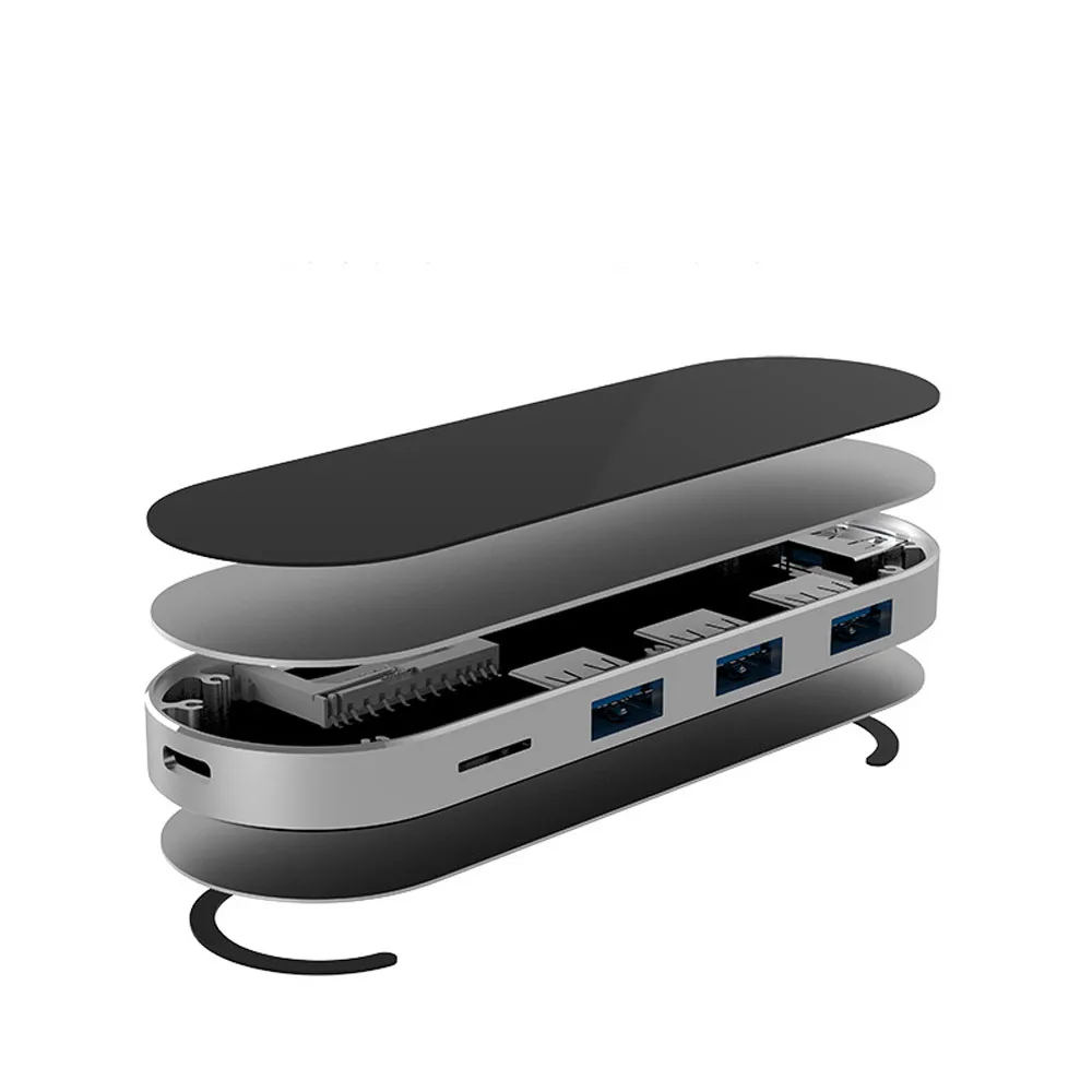 USB C концентратор 7 в 1 usb type с SD/TF/устройство считывания SF карт + 3 0|Адаптеры Type-C| |