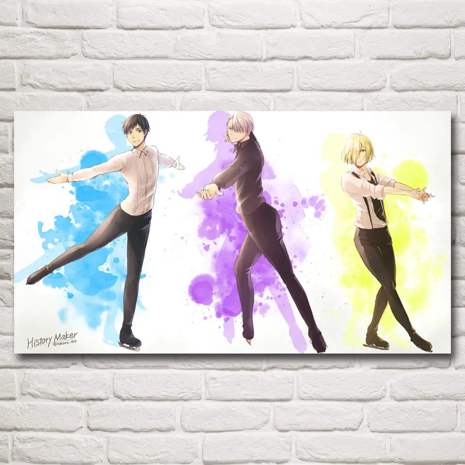 FOOCAME Yuri on Ice аниме фильм Poste настенные художественные принты шелковые декоративные картины для дома гостиной украшения картины спальни - Цвет: 003