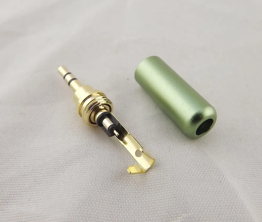 5 шт. золотые 2 мм 3-Полюсные стерео мужские ремонтные наушники Металлические