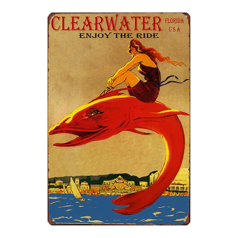 Флоридский винтажный дорожный жестяной знак металлическая пластина для стены