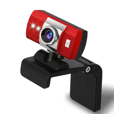 red HD веб-камера с микрофоном Широкоэкранный компьютер Камера USB 2,0 веб-Камера для настольных ПК ноутбуков 360 градусов вращения снимки Cam - Цвет: red