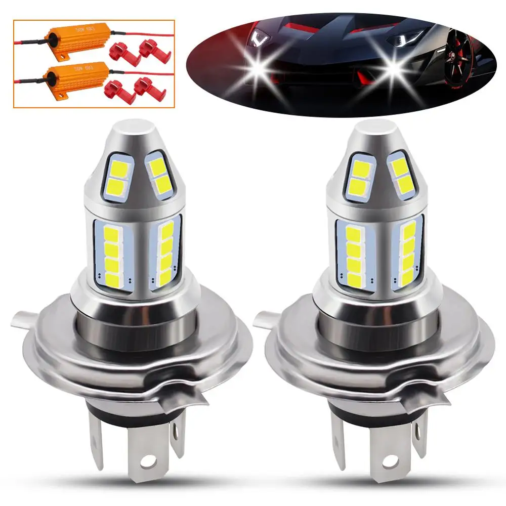 

2pcs H4 LED Car Fog Lamp with Decoder 150W High Power 3030 Chips White Waterproof Auto Front Headlamp Fog Driving Lights 12V 24V