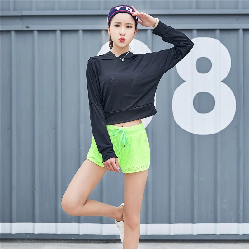 neon green BLESSKISS неоновые шорты для бега и йоги, женские короткие трико, спортивные шорты для спортзала, женская одежда для фитнеса, летняя спортивная одежда для женщин - Цвет: neon green