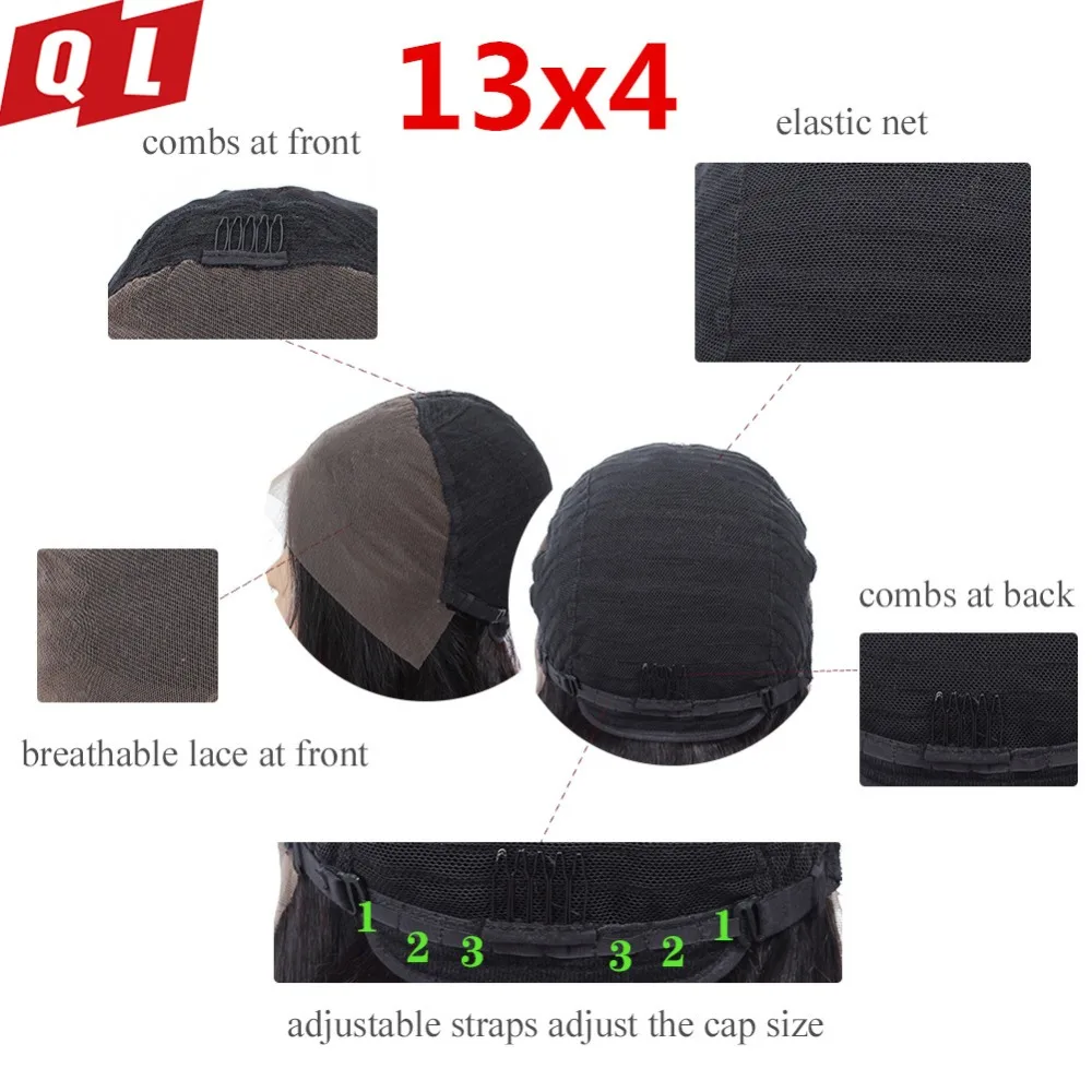 Парики из натуральных волос на кружевной основе QLOVE для черных женщин