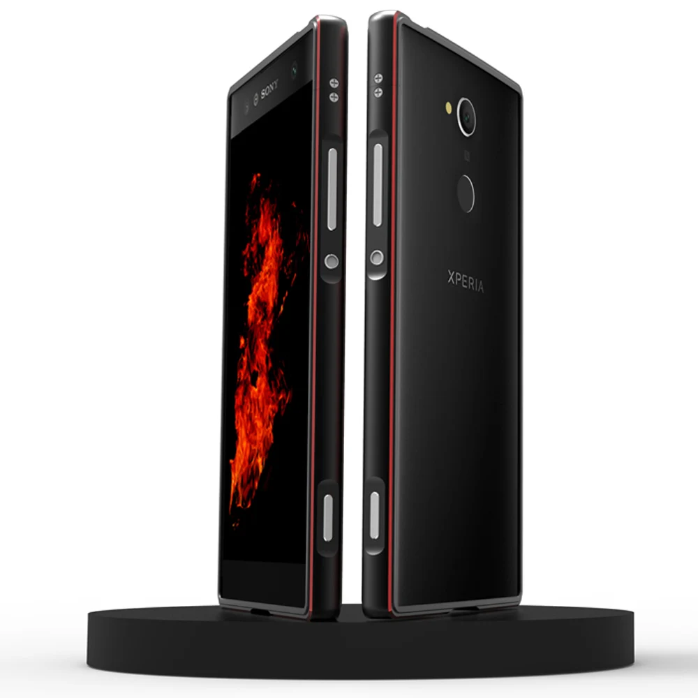 black and red Для sony Xperia XA2 чехол, бампер из алюминиевого сплава, Защитная крышка для sony Xperia XA2, Ультра чехол, роскошный металлический каркас, fundas - Цвет: black and red