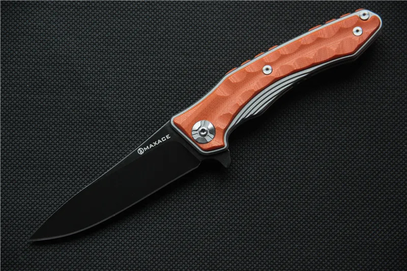 MAXACE Полуночный Кот Фанатик Складной нож 440C стальное лезвие G10 Ручка Открытый Отдых Охота Открытый фрукты Ножи EDC инструменты