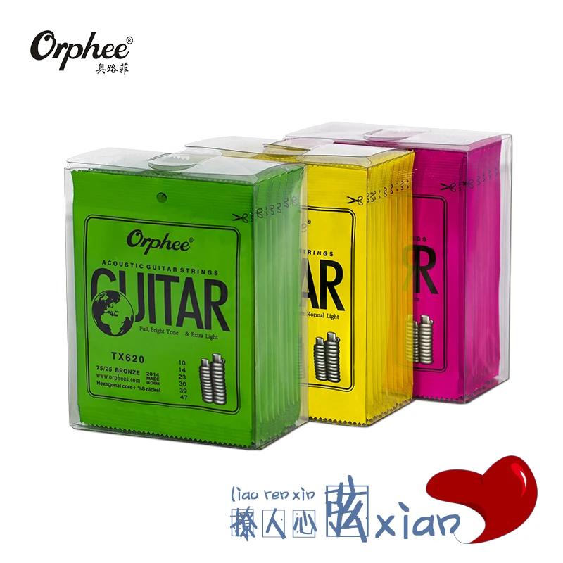 1 Набор струн для акустической гитары Orphee TX620/630/640 шестигранный сердечник + 8%