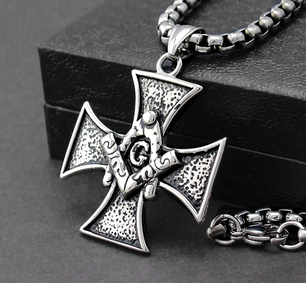 Винтажное мужское ожерелье-медальон из нержавеющей стали 316L с крестом фремазон