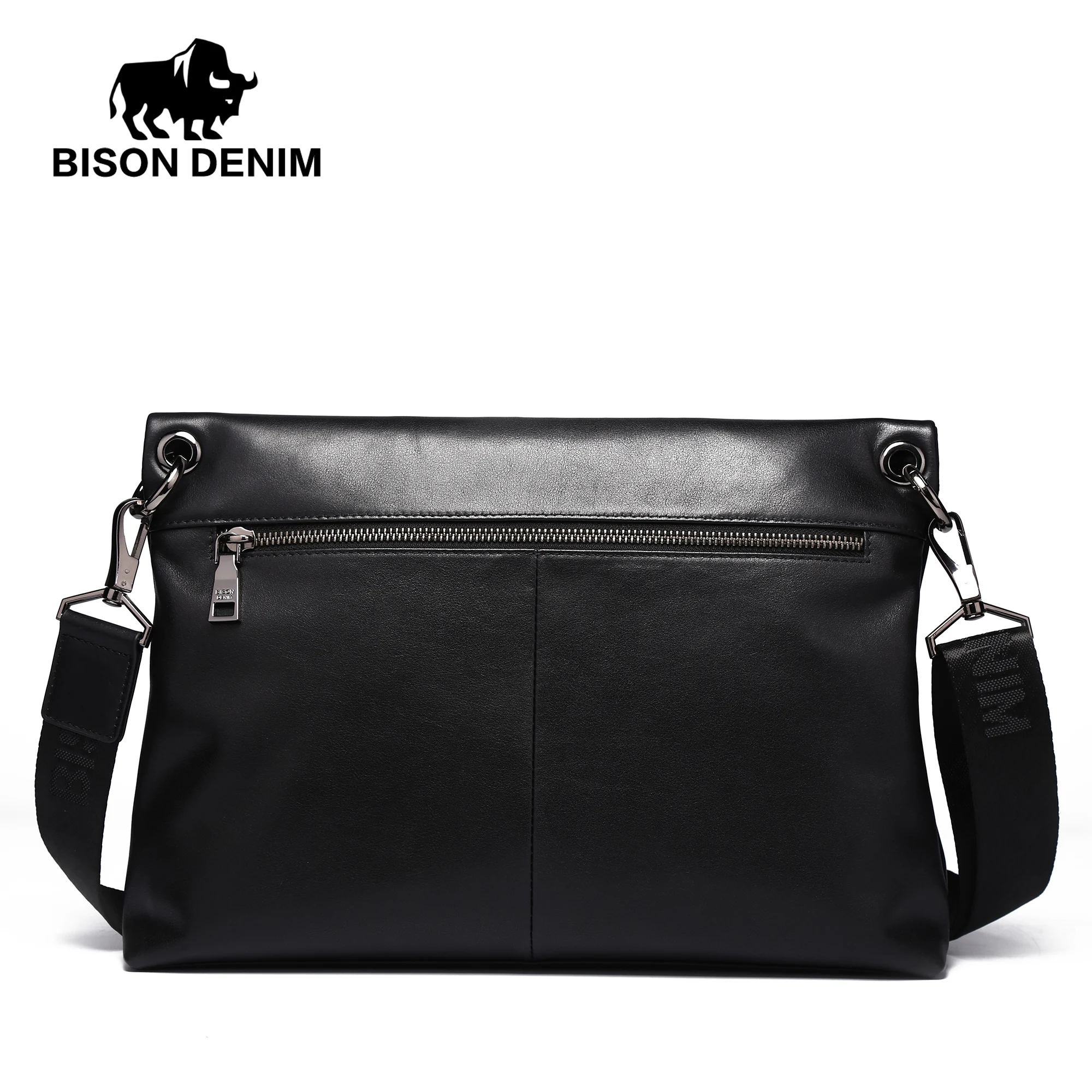 Бренд BISON DENIM мужская сумка из натуральной кожи повседневная мессенджер коровьей