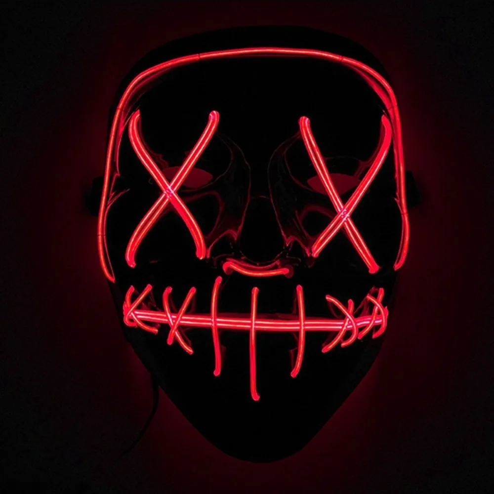 LED Light Mask Up Funny from The Purge Election Year Great for Festival Cosplay Halloween Costume Supplies Party Masks | Дом и сад