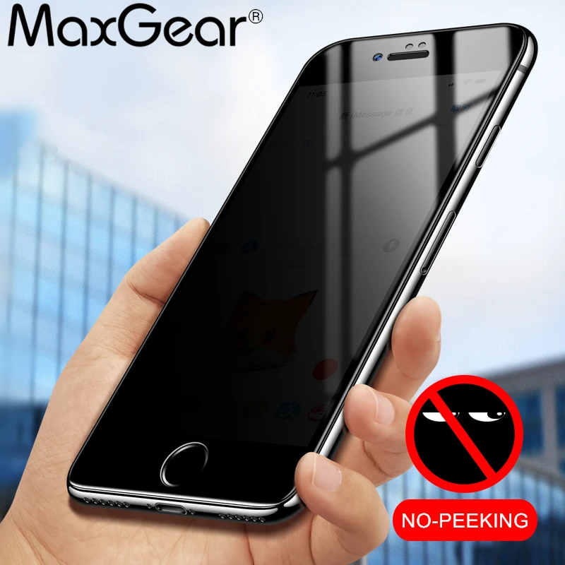 MaxGear Премиум Закаленное стекло для iPhone 6 6s 7 8 Plus 5 5S SE 4S анти-Конфиденциальность анти-видеть протектор экрана для iPhone X