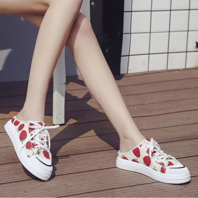 Женская обувь 2019 новые летние с изображением маленькой клубники для малышей