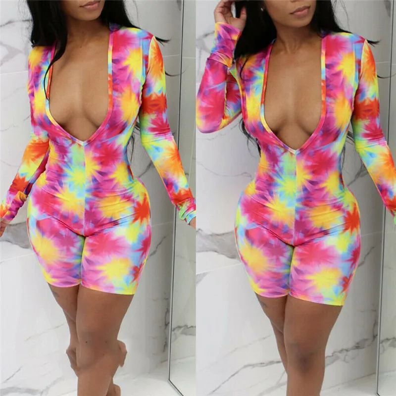 Женская Дамская Клубная одежда костюм для подвижных игр с v образным вырезом Bodycon