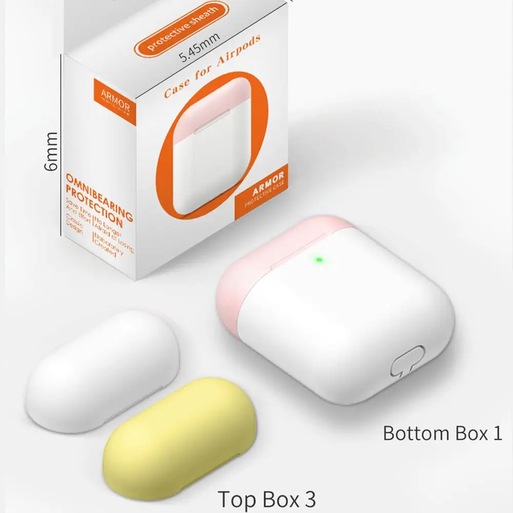 Ультратонкий чехол для Airpods 2 силиконовый защитный Airpds зарядный