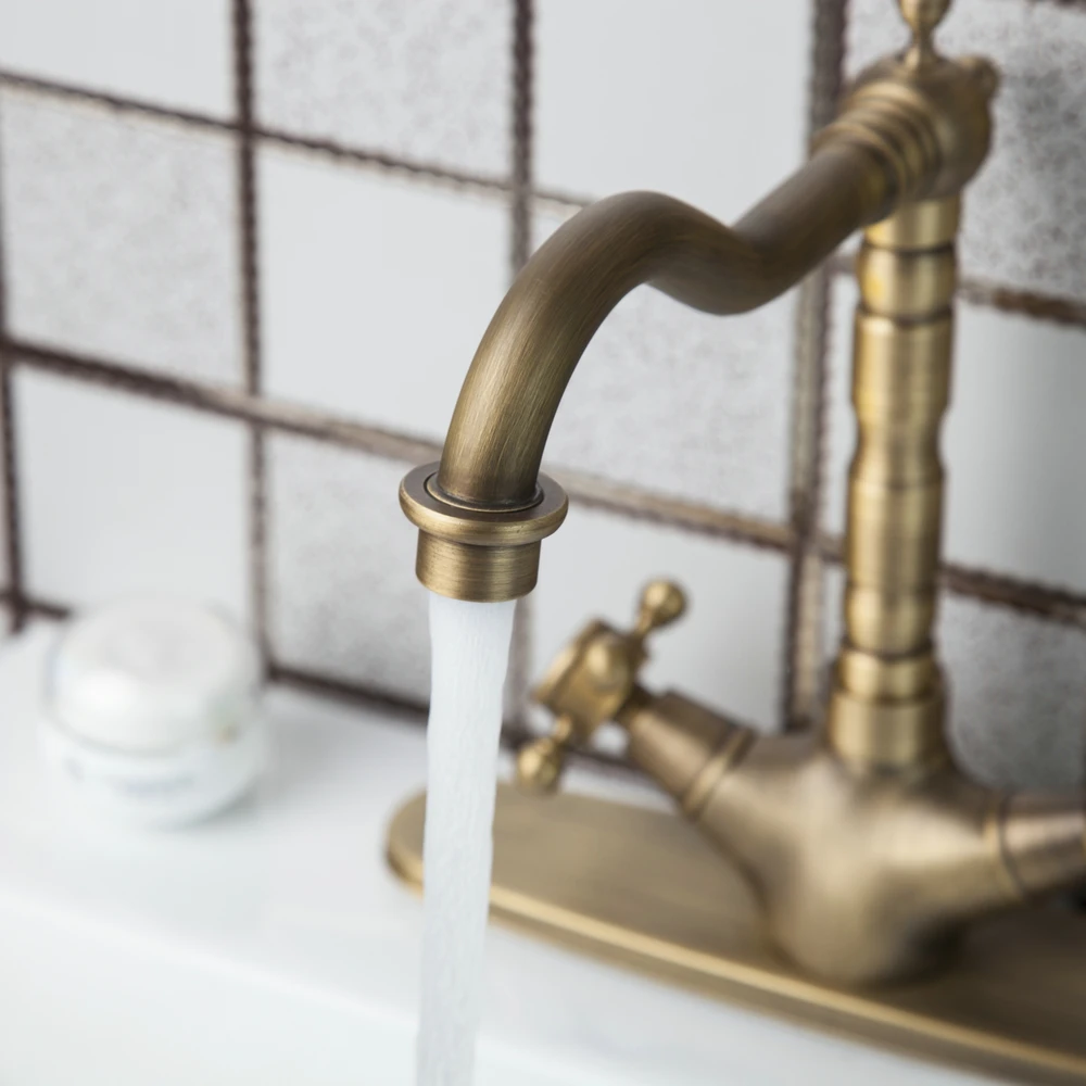 Дизайн античная латунь кран для раковины смеситель ванной комнаты и кухни