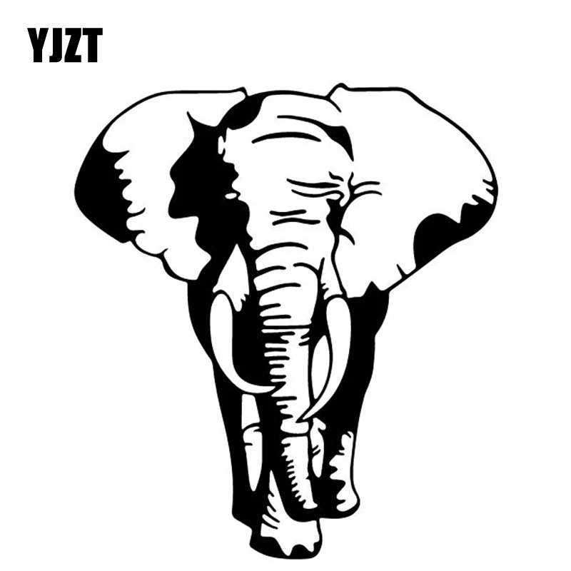 

YJZT 14.8CM*16.6CM Elephant Vinyl Decal Car Trunk Decorate Car Sticker Accessories Black/Silver C4-1662