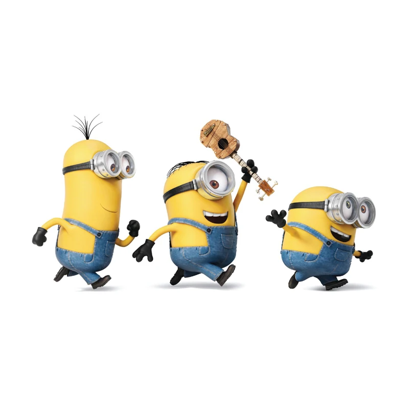 Популярные современные 3D наклейки на стену маленькие желтые люди Наклейки 60*45 см