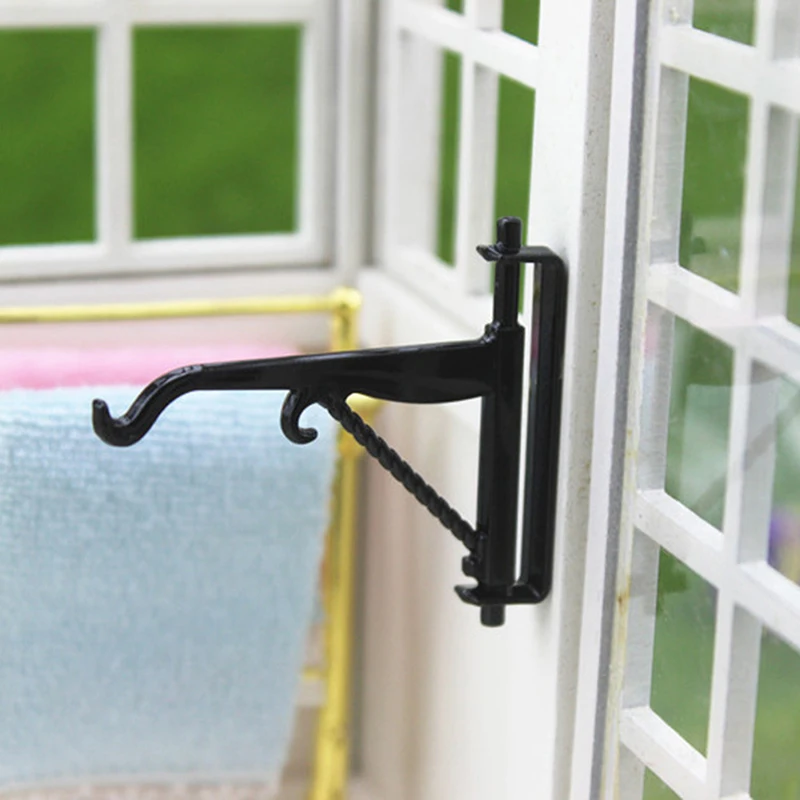 Черный крючок вешалка для игрушек настенная игрушка детей аксессуары кукол 1:12