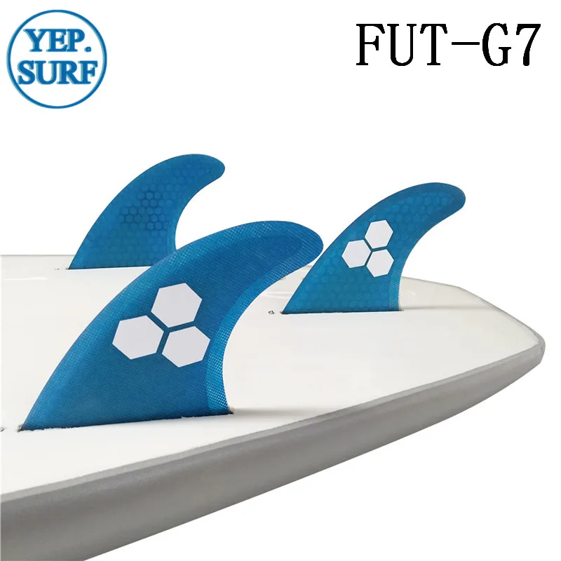 Future G7 Surfing Fins Стекловолоконные сотовые плавники голубого цвета по