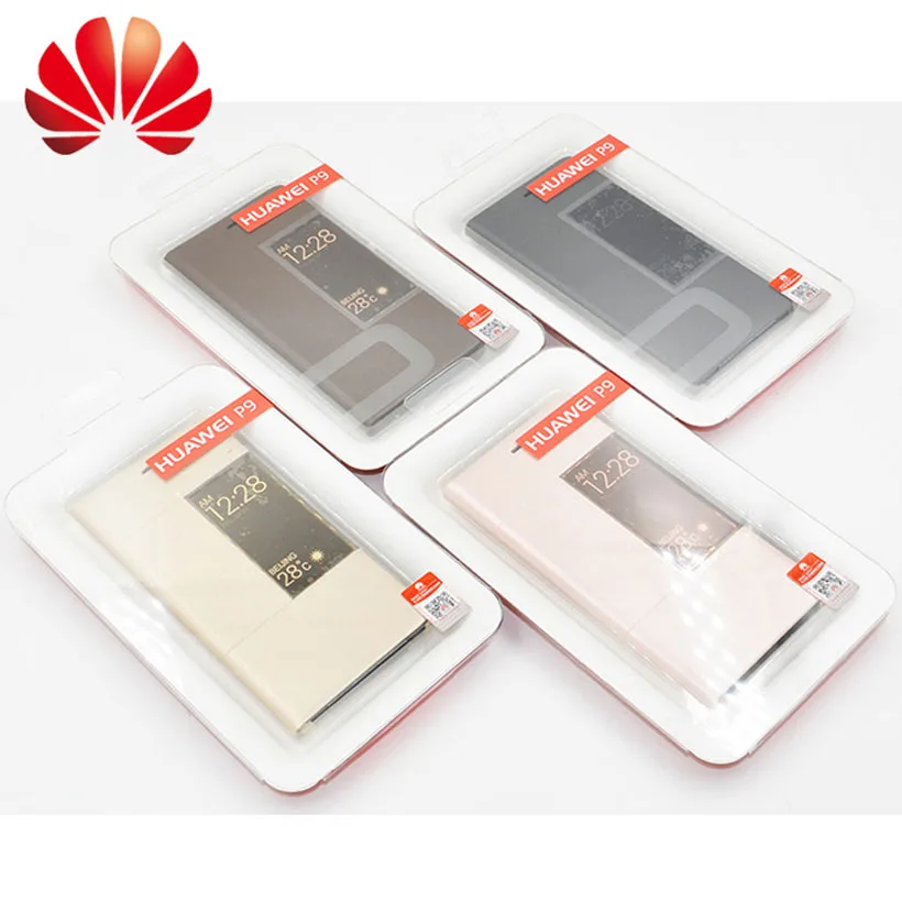 Чехол для HUAWEI п9 100% оригинальная официальная смарт чехол вызова ID кожа откидная