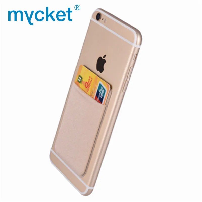 Myket эластичный лайкровый Чехол-бумажник для сотового телефона кредитный ID держатель для карт карман на 3 м клей черный/серый/розовый/зеленый/синий/коричневый