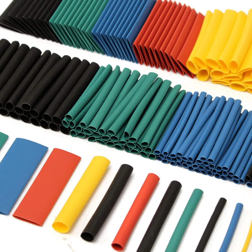 Assorted Polyolefin 2:1 Heat Shrink Tubing Tube Wire Cable Sleeve 5 Colors 8 Size Halogen-Free Heatshrink Tubes 280pcs/lot | Обустройство