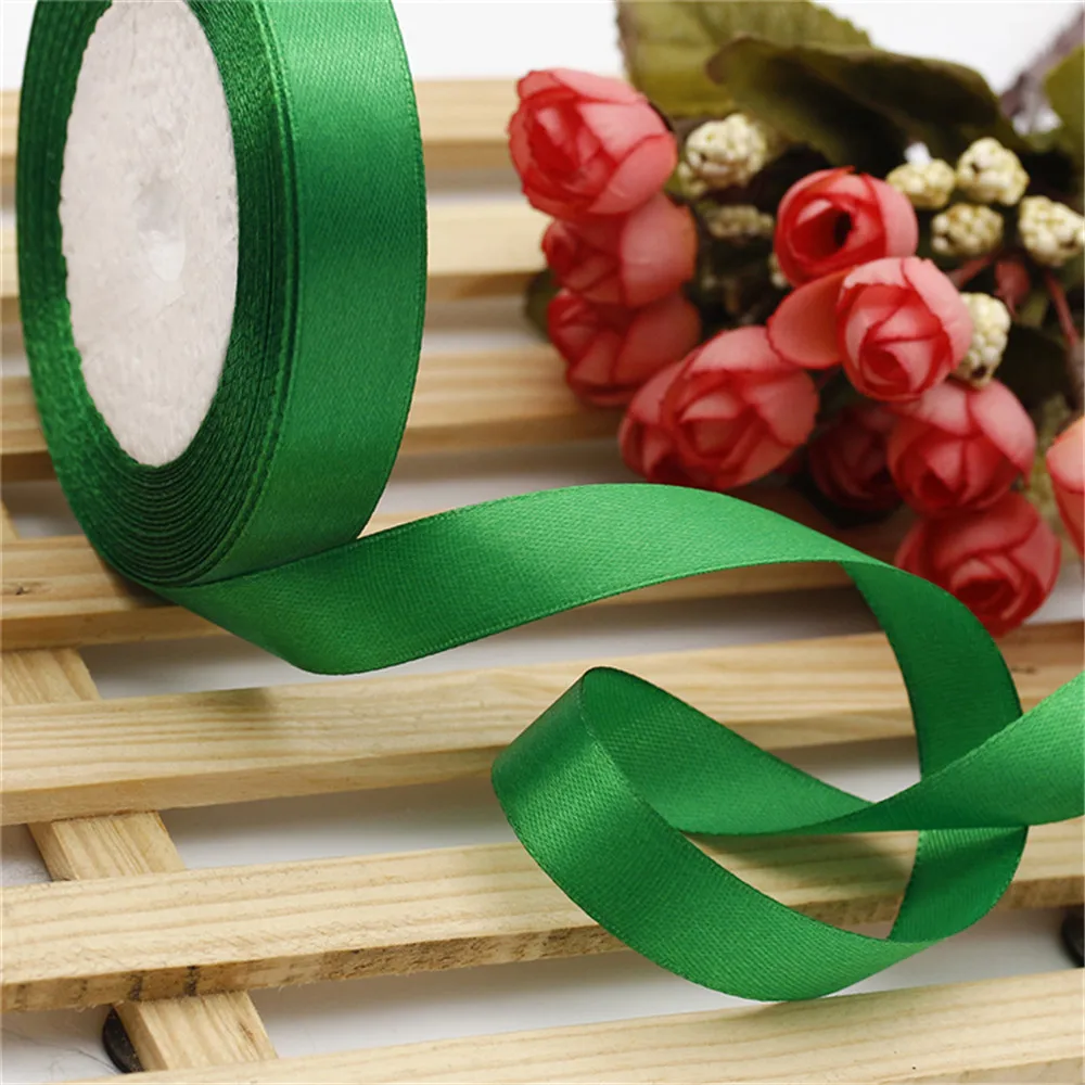 Красивая шелковая атласная лента 15 мм 25 ярдов 22 м для украшения свадебной