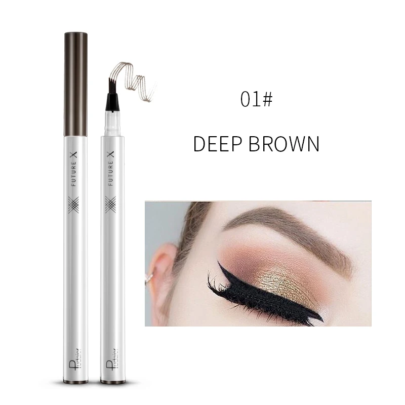 Pudaier 4 головки микроблейдинг ручка для татуажа бровей водонепроницаемая вилка