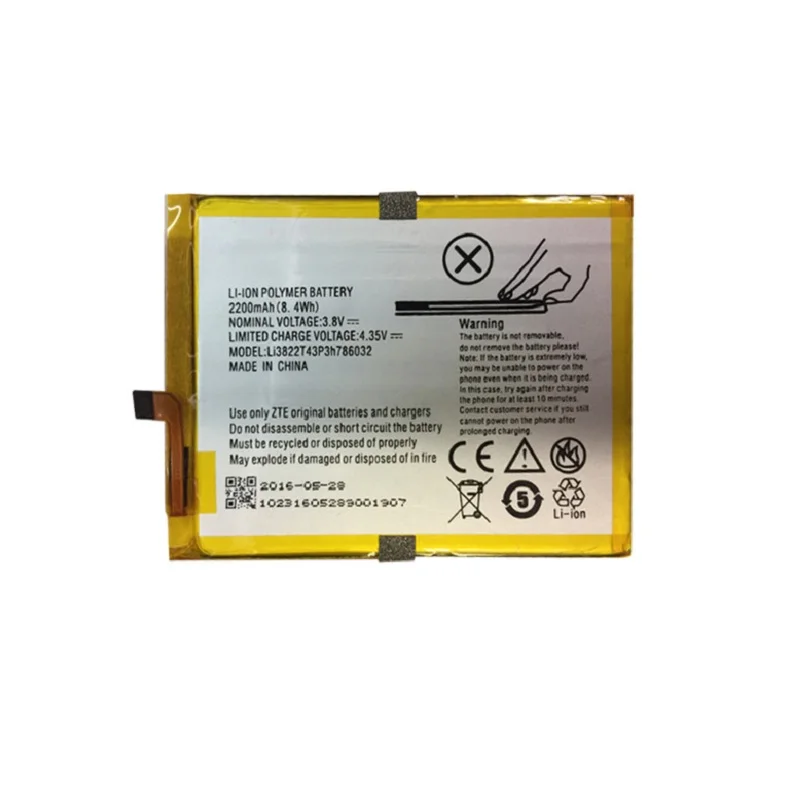 Аккумулятор для телефона Li3822T43P3h786032 3 8 В 2200 мАч ZTE Orbic/ZTE Blade V6 D6 / X7 | Мобильные
