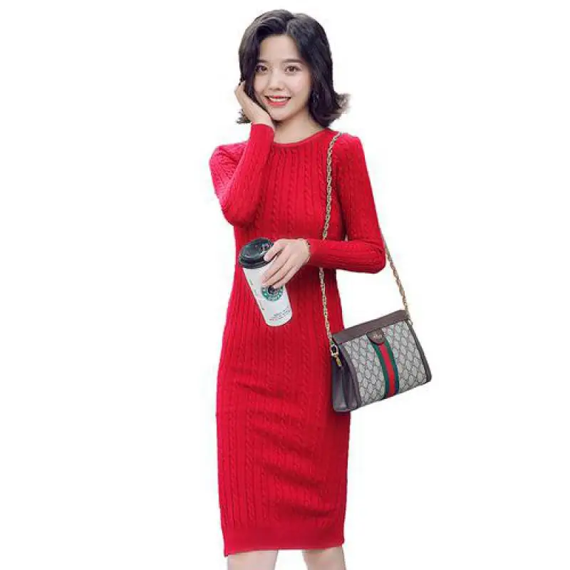 Женское трикотажное облегающее платье карандаш с длинным рукавом|Женские