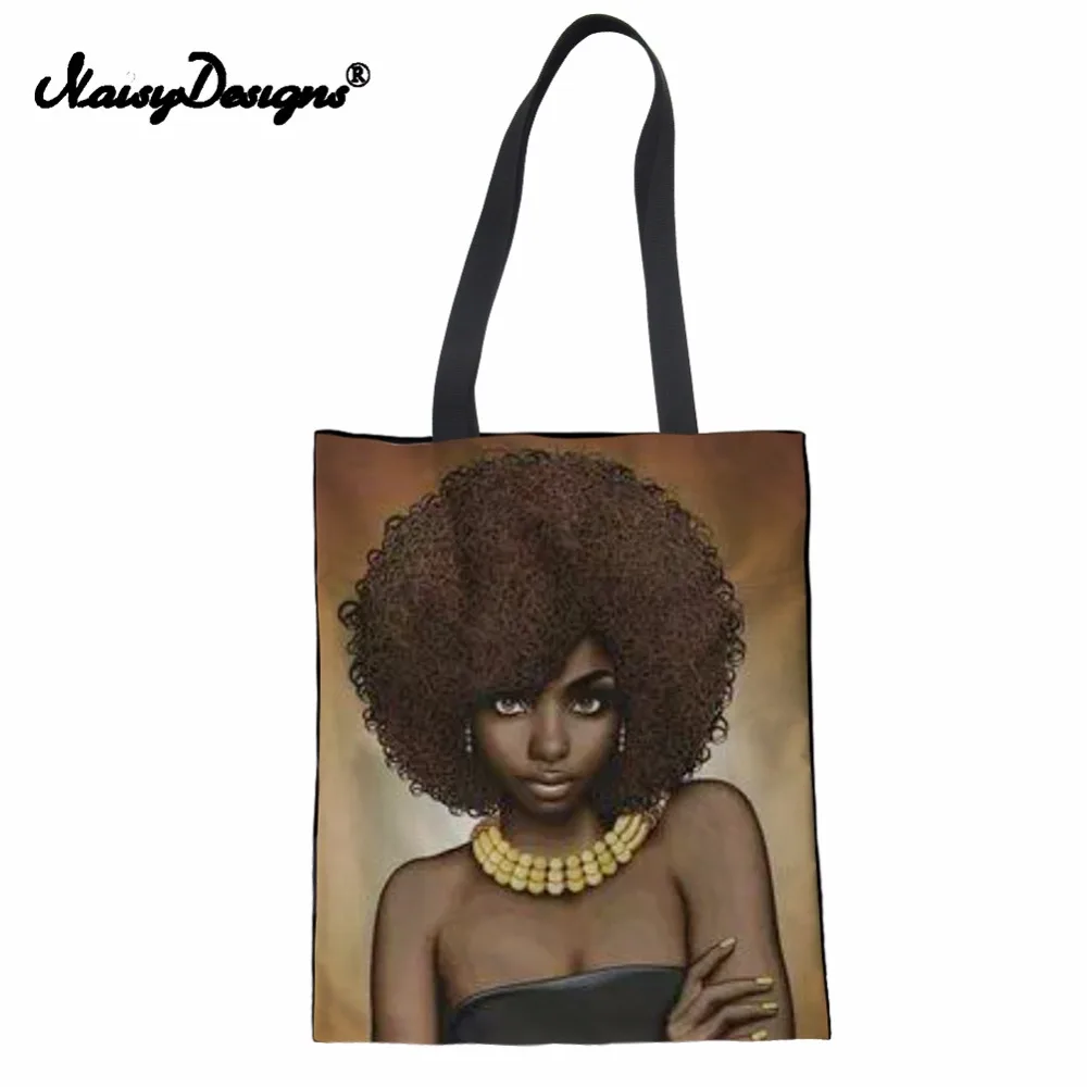 Холщовая многоразовая женская сумка для покупок с художественным принтом и